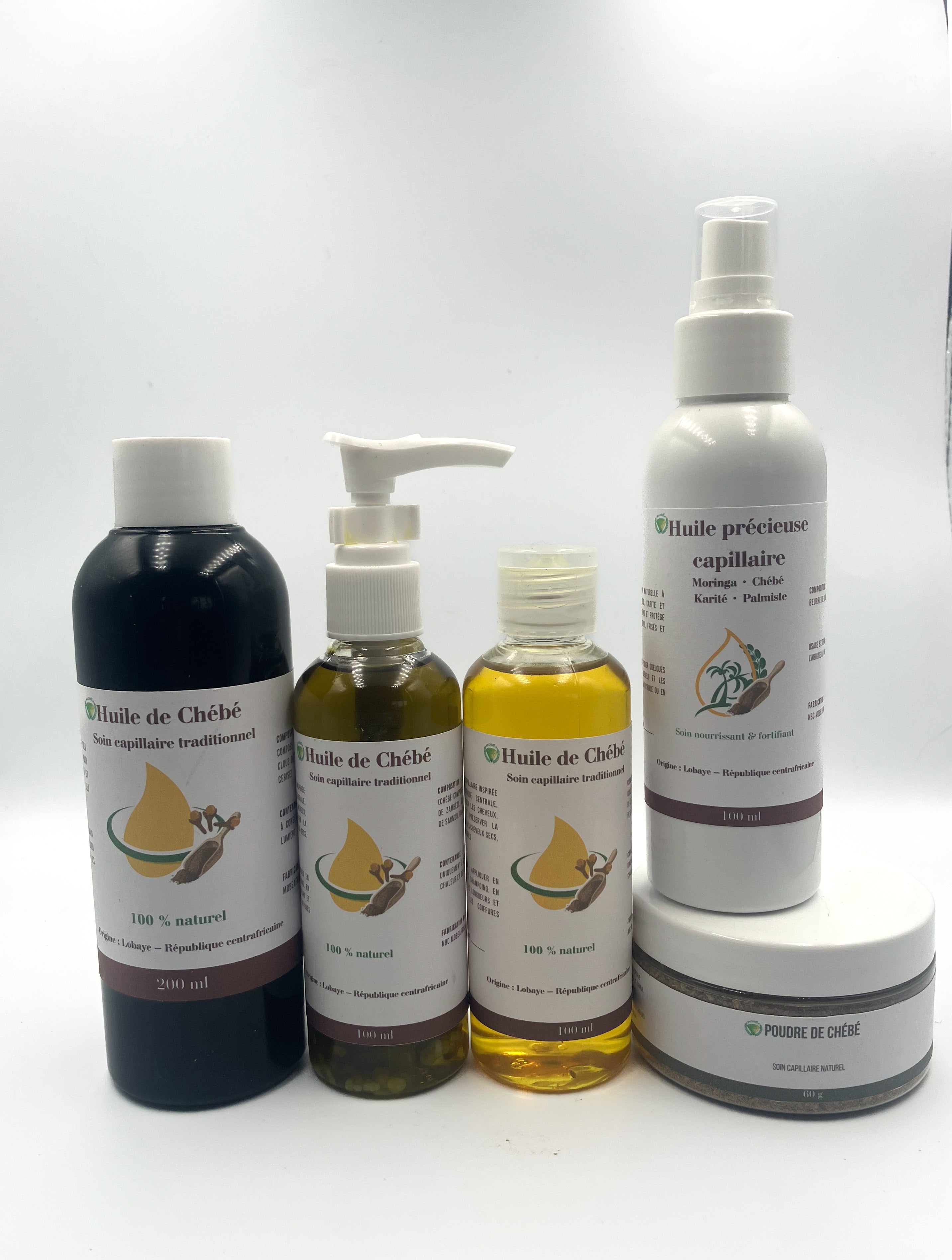 🌿 Huile précieuse capillaire – Moringa, Chébé, Karité,  Palmiste  Contenance : 100 ml – Flacon avec pulvérisateur