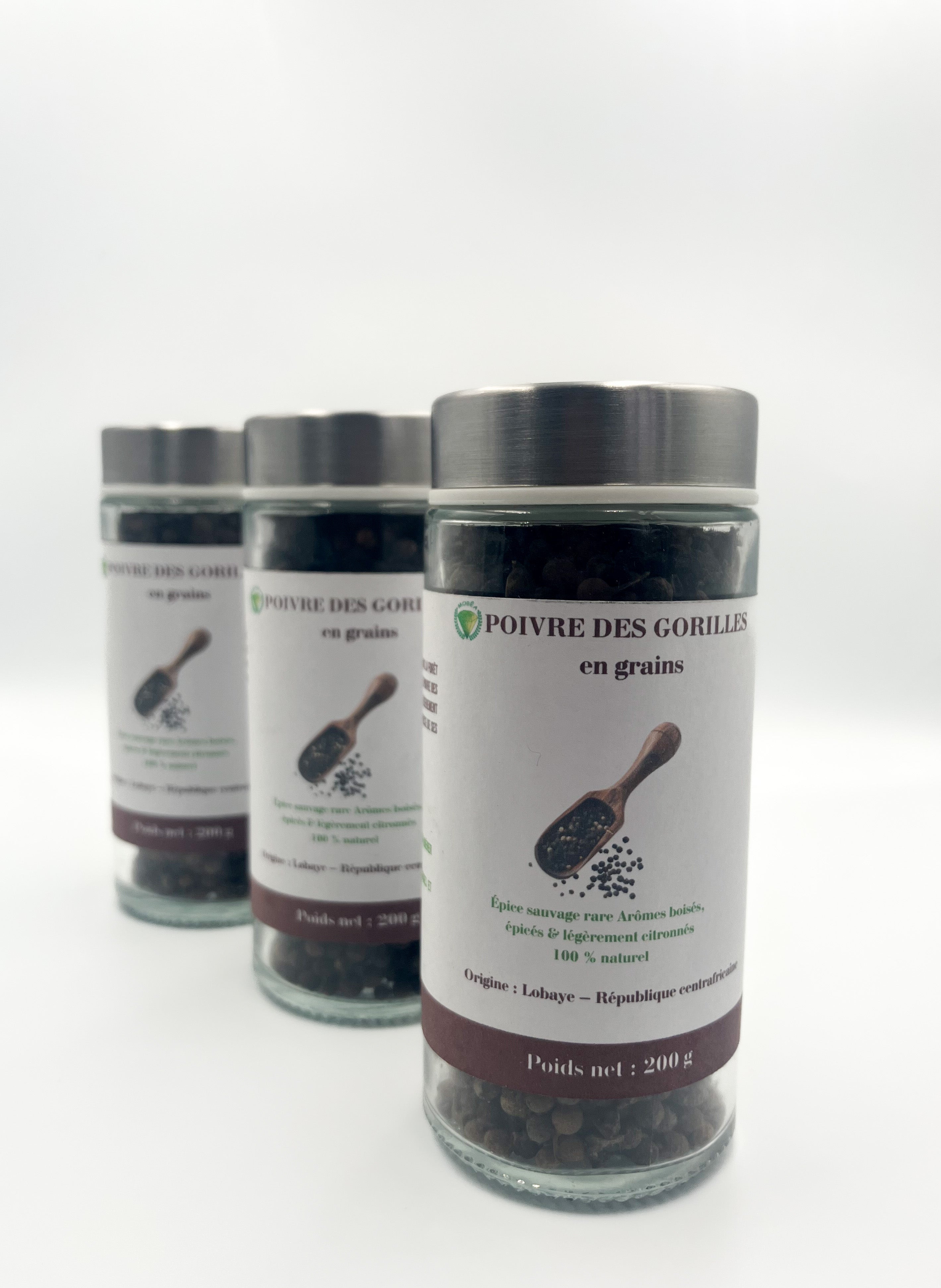 Poivre des Gorilles en grains de la Lobaye – 200 g | Épice sauvage rare