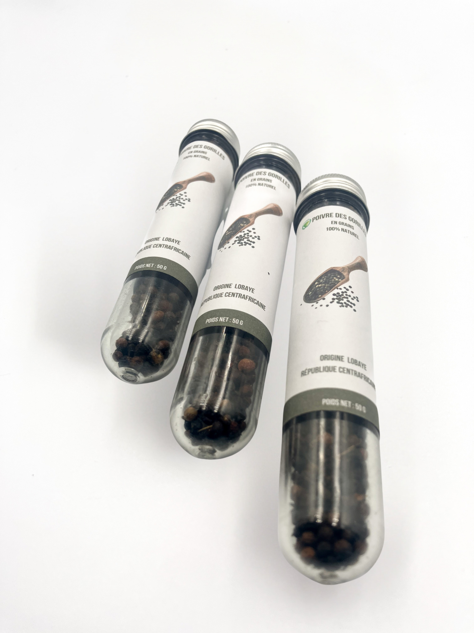 Poivre des Gorilles de la Lobaye – 50 g (en éprouvette)