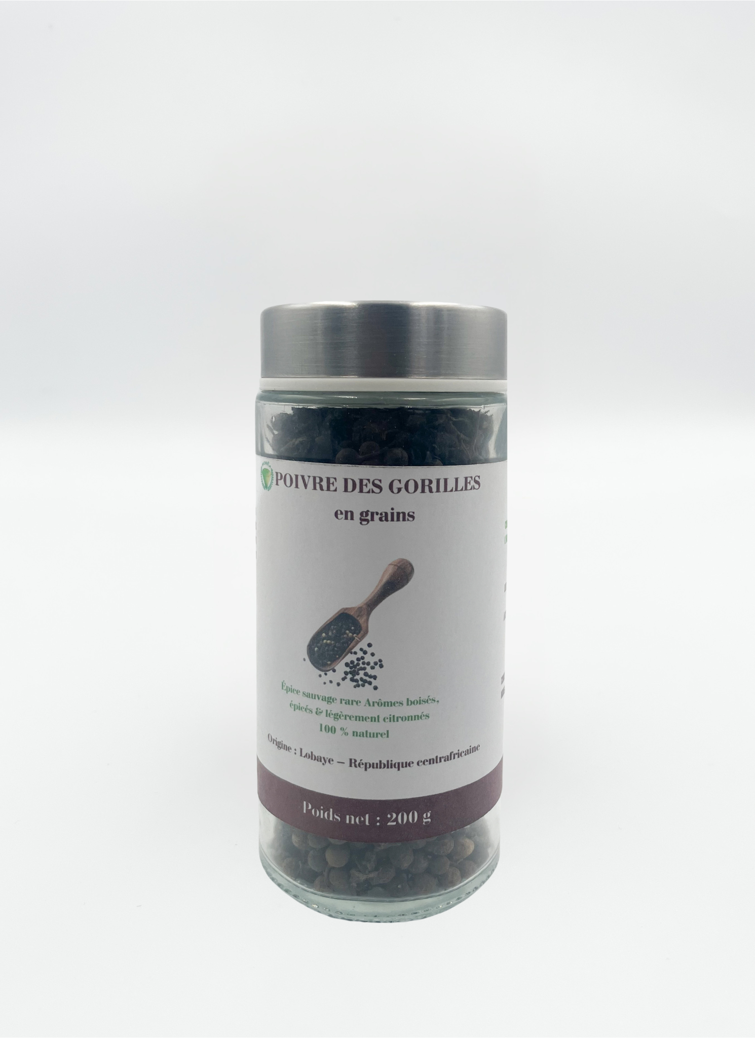 Poivre des Gorilles en grains de la Lobaye – 200 g | Épice sauvage rare
