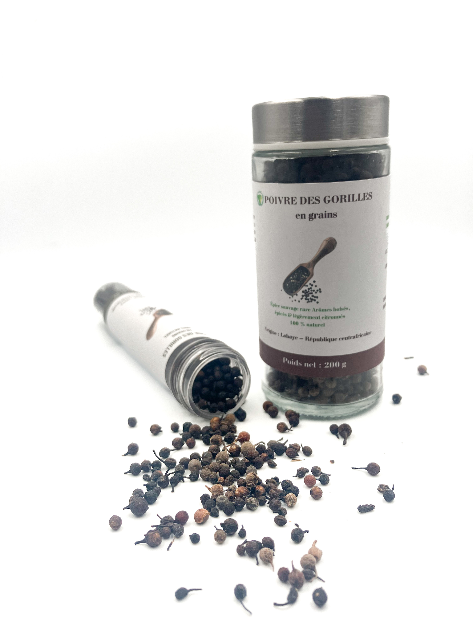 Poivre des Gorilles en grains de la Lobaye – 200 g | Épice sauvage rare